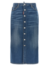 Dsquared2 A-line Midi Denim Skirt In Blue
