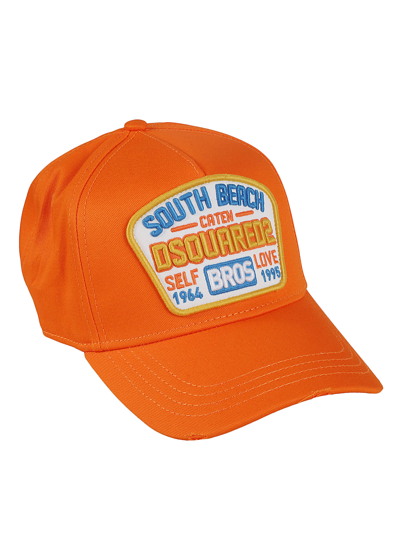 Dsquared2 Patched Baseball Cap In Orange