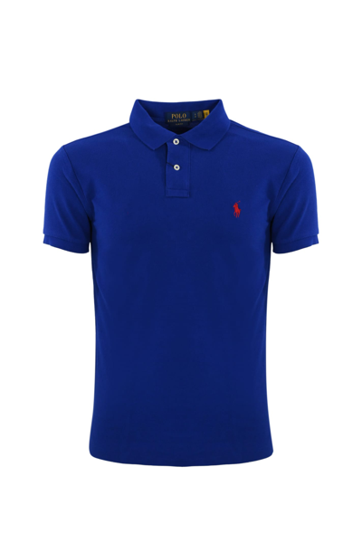Polo Ralph Lauren Two-button Polo Shirt With Logo In Blue