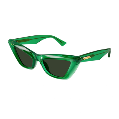 Bottega Veneta Womens Green Bv1101s Cat-eye Acetate Sunglasses In 010 Green Green Green
