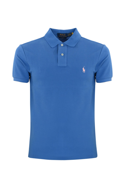 Polo Ralph Lauren Cotton Polo Shirt With Pony Logo In Blue
