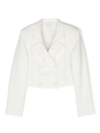 Miss Grant Kids' Double-breasted Blazer In White