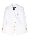 Balmain Asymmetric Single-breasted Blazer In White