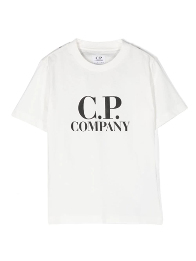 C.p. Company Undersixteen Kids' T-shirt Con Logo In White