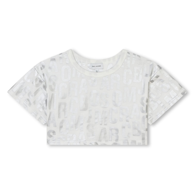 Marc Jacobs Kids' T-shirt Con Stampa In Silver