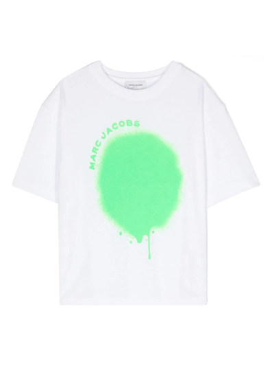 Marc Jacobs Kids' Logo印花棉t恤 In White