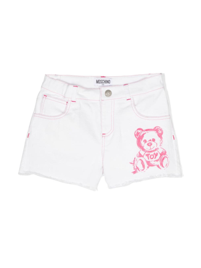 Moschino Kids' Shorts Con Stampa In White