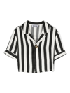 Moschino Cropped Striped-pattern Blouse In White