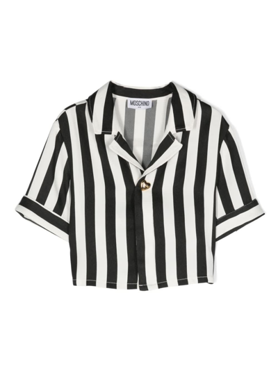 Moschino Kids' Camicia A Righe In White