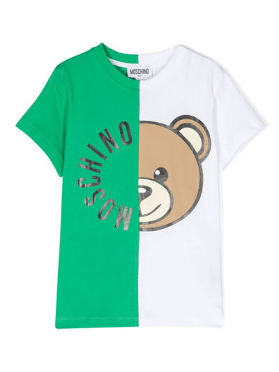 Moschino Kids' T-shirt Con Stampa In Green