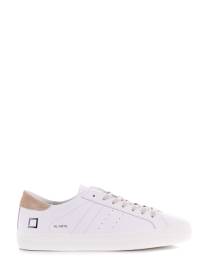 D.a.t.e. Sneakers Hill Low Calf Vintage In Leather In White