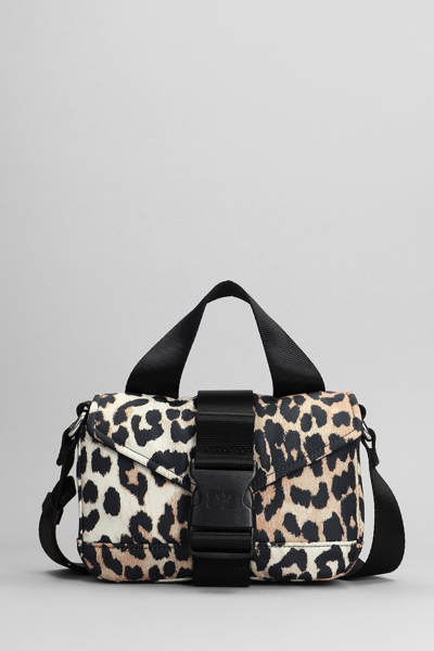 Ganni Leopard-print Crossbody Bag In Brown