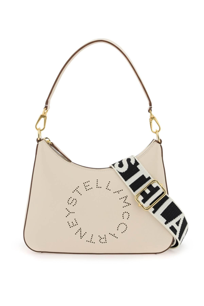 Stella Mccartney Logo Small Shoulder Bag In Neutro