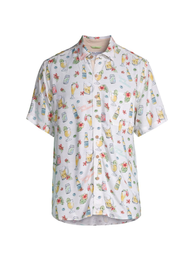 Tommy Bahama Veracruz Cay Brewhama Short Sleeve Button-up Shirt In Lychee