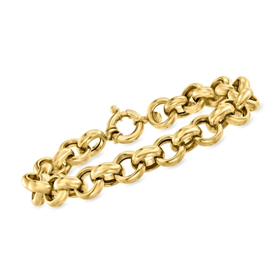 Ross-simons Italian 14kt Yellow Gold Rolo-chain Bracelet In Multi