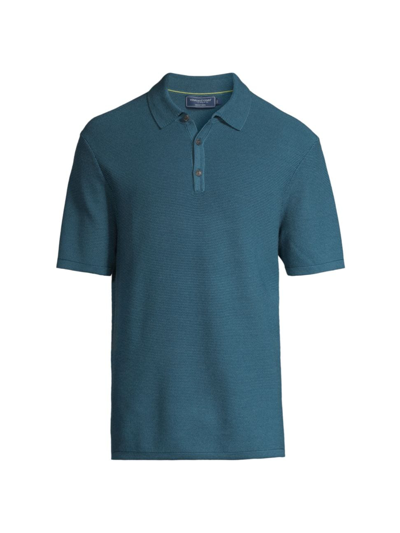 Vineyard Vines Men's On-the-go Wool Polo Shirt In Mallard Blue
