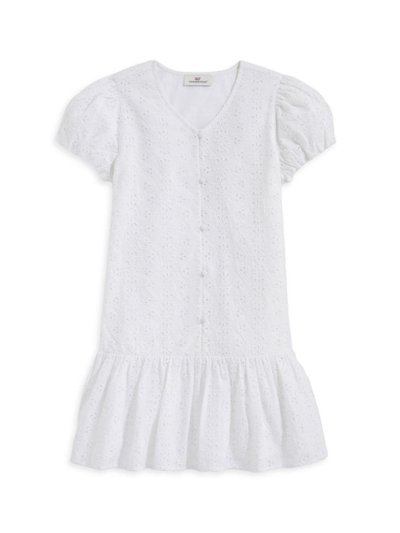 Vineyard Vines Little Girl's & Girl's Everyday Eyelet Jersey Dress In White