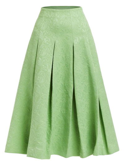Mestiza New York Women's Seville Jacquard Pleated Midi-skirt In Green