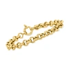 Ross-simons Italian 14kt Yellow Gold Rolo-chain Bracelet In Multi