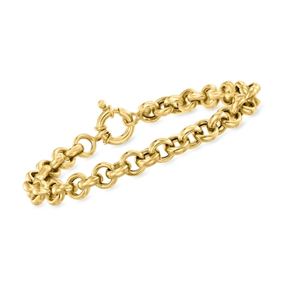 Ross-simons Italian 14kt Yellow Gold Rolo-chain Bracelet In Multi