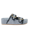 Loeffler Randall Women's Theo 40mm Cotton-blend Platform Sandals In Blue