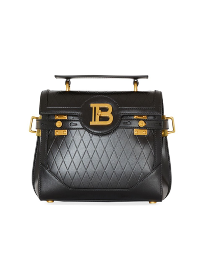 Balmain B-buzz 23 Calfskin Leather Bag In Black