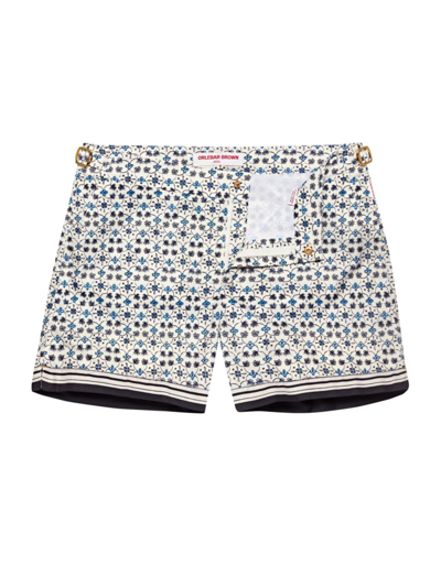 Orlebar Brown Setter Slim-fit Short-length Printed Swim Shorts In Gray