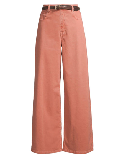 Weekend Max Mara Women's Medina Mid-rise Wide-leg Jeans In Antique Rose