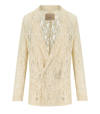 Twinset Lace Double-breasted Blazer In Ivory