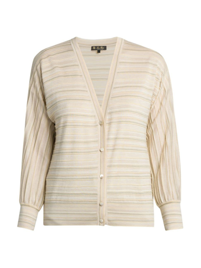 Loro Piana Women's Mogami Cashmere & Silk V-neck Cardigan In Fancy Light Slate