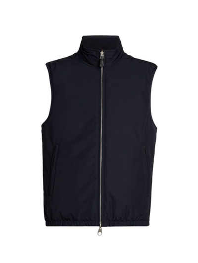 Loro Piana Men's Tarui Reversible Zip Vest In Very Dark Blue