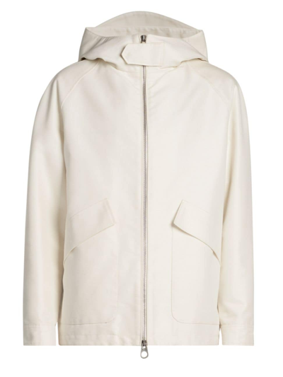 Loro Piana Men's Hooded Tech Jacket In Arctic Wolf