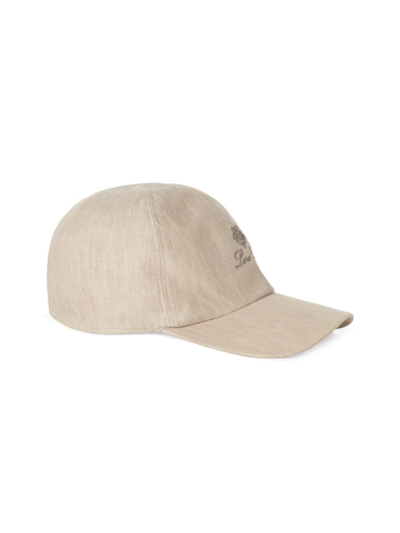 Loro Piana Men's Linen Baseball Cap In Grain Beige