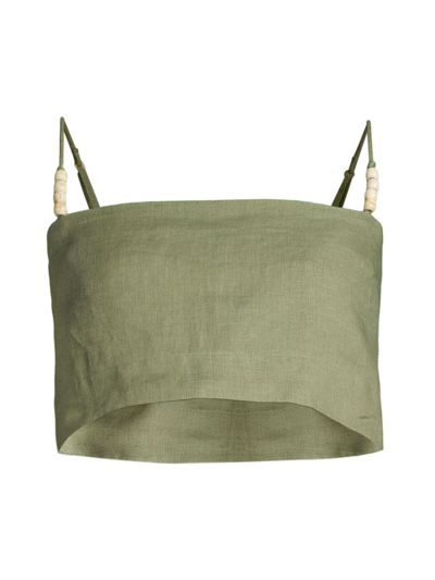 Faithfull The Brand Chianti Linen Top In Green