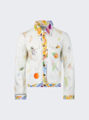Casablanca White Work In Progress Denim Jacket In Multicolor