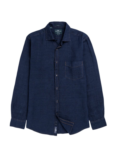 Rodd & Gunn Men's Kingswell Linen Chambray Shirt In Raw Indigo
