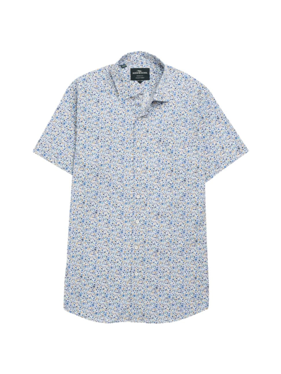 Rodd & Gunn Gale Street Floral Short Sleeve Button-up Shirt In Snow