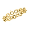 Ross-simons Italian 18kt Gold Over Sterling Rolo-chain Bracelet In Multi
