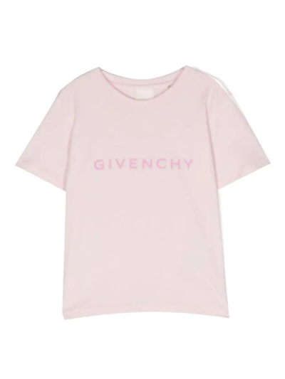 Givenchy Kids' Logo-print Cotton T-shirt In Pink