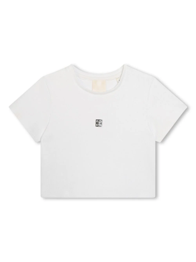 Givenchy T-shirt Con Motivo 4g In Metallo In White