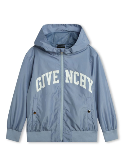 Givenchy Giacca A Vento Con Stampa In Light Blue