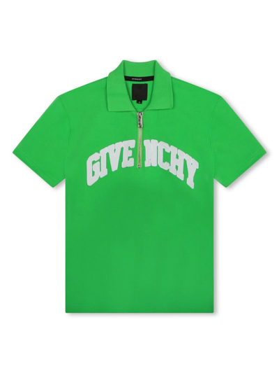 Givenchy Polo Con Ricamo In Green