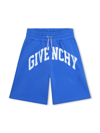 Givenchy Logo-print Fleece Shorts In Blue