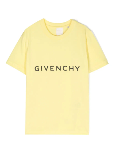 Givenchy T-shirt Con Logo Stampato In Yellow