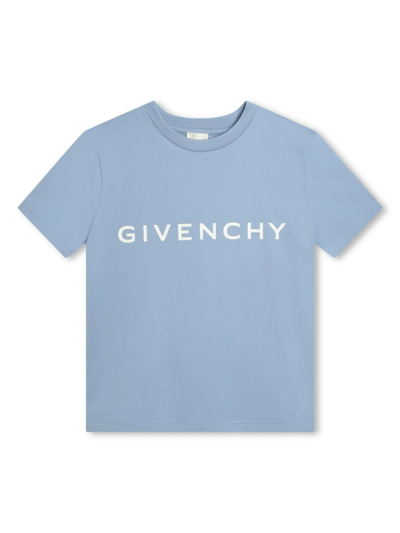 Givenchy T-shirt Con Logo Stampato In Light Blue