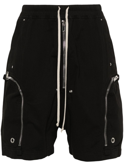 Rick Owens Drkshdw Bauhaus Cotton Bermuda Shorts In Black