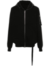 Rick Owens Drkshdw Tommy Layered Drawstring Hoodie In Black