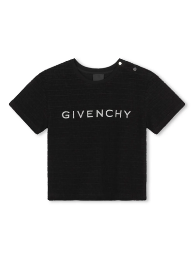 Givenchy T-shirt Con Monogramma Jacquard 4g In Black