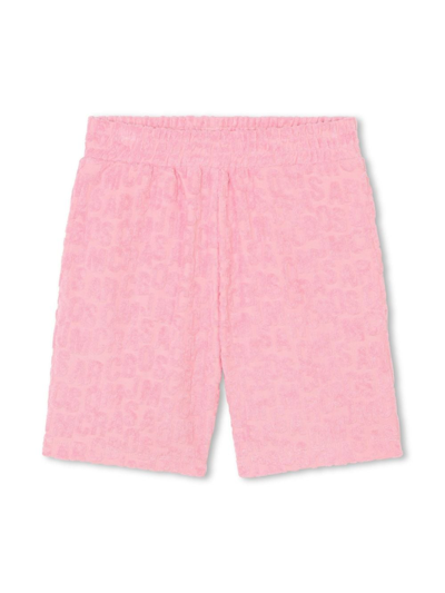 Marc Jacobs Shorts Con Logo Goffrato In Pink