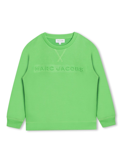 Marc Jacobs Felpa Girocollo Con Logo Goffrato In Green